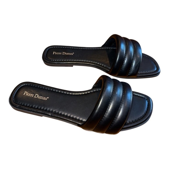 Pierre Dumas Black Slide Flats - Picture 2 of 4